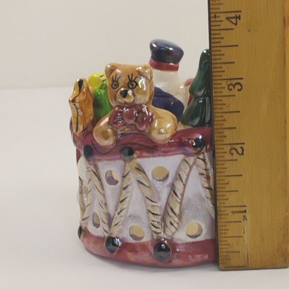 Christmas Votive Lusterware Finish Ceramic Tea Light Holder Candle Holder - Picture 8 of 15